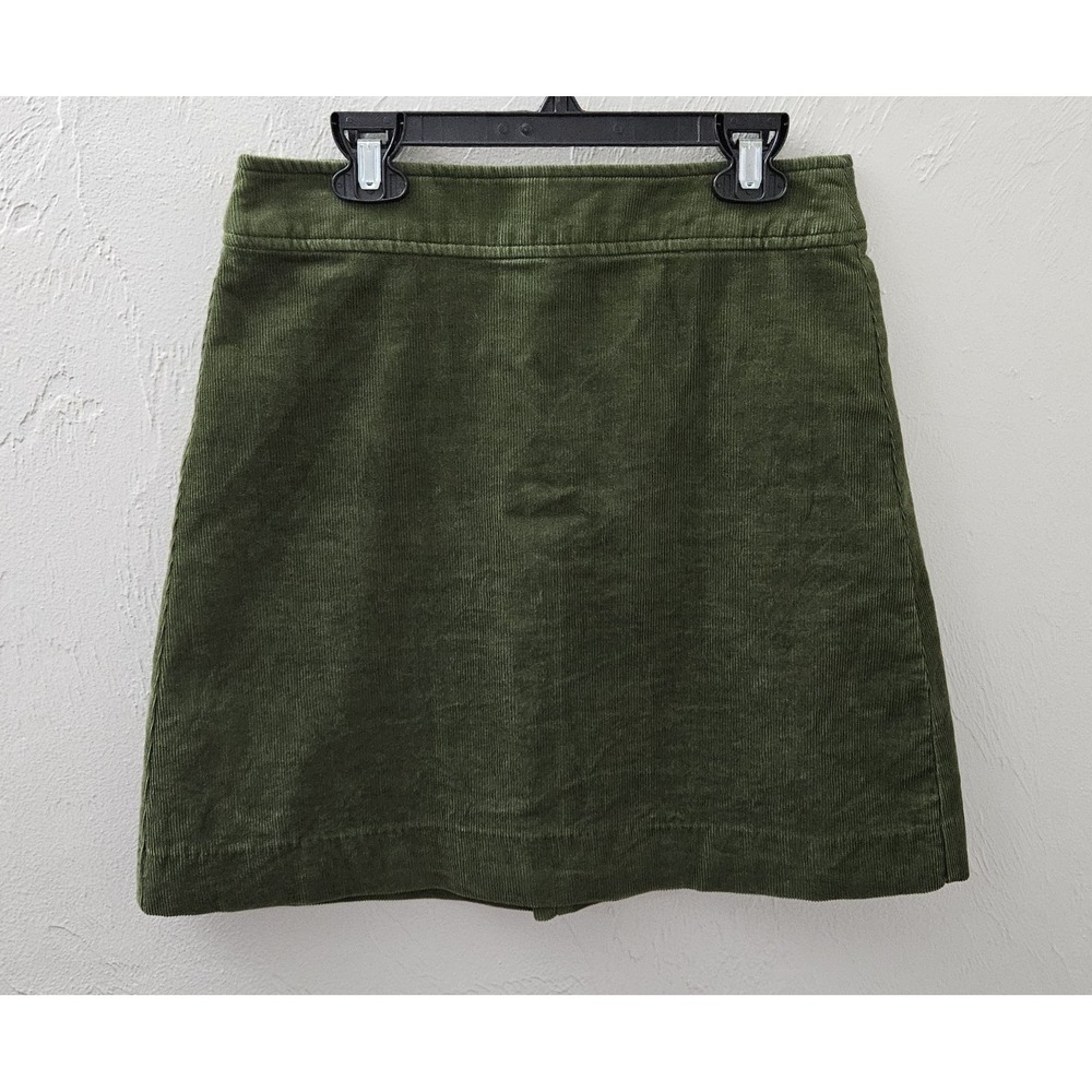 J. Crew Women's Mini Skirt In Corduroy Green Size 00 Zip Closure Lined